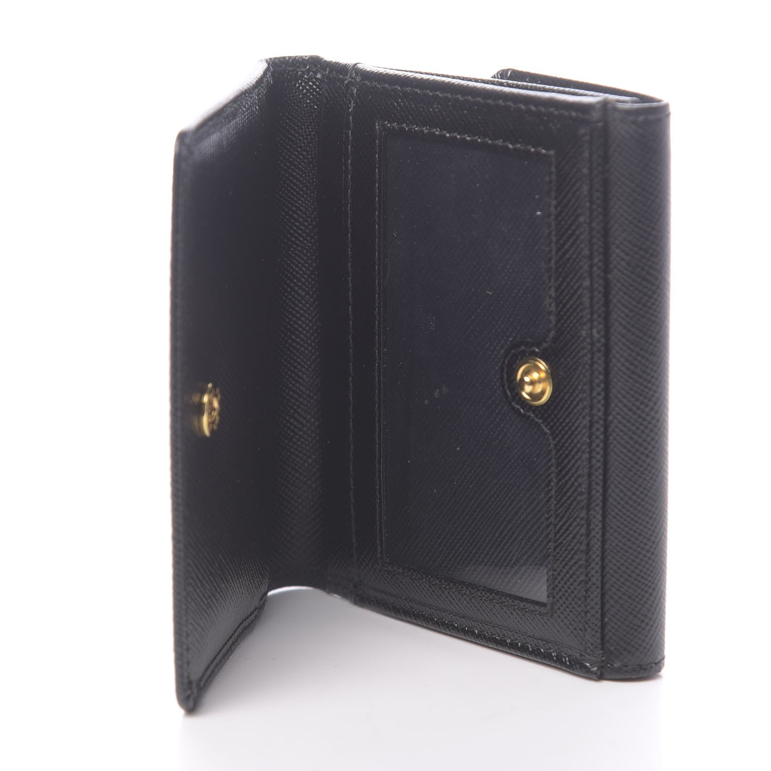 Prada Saffiano Metal Flap Wallet Black 6 of 9