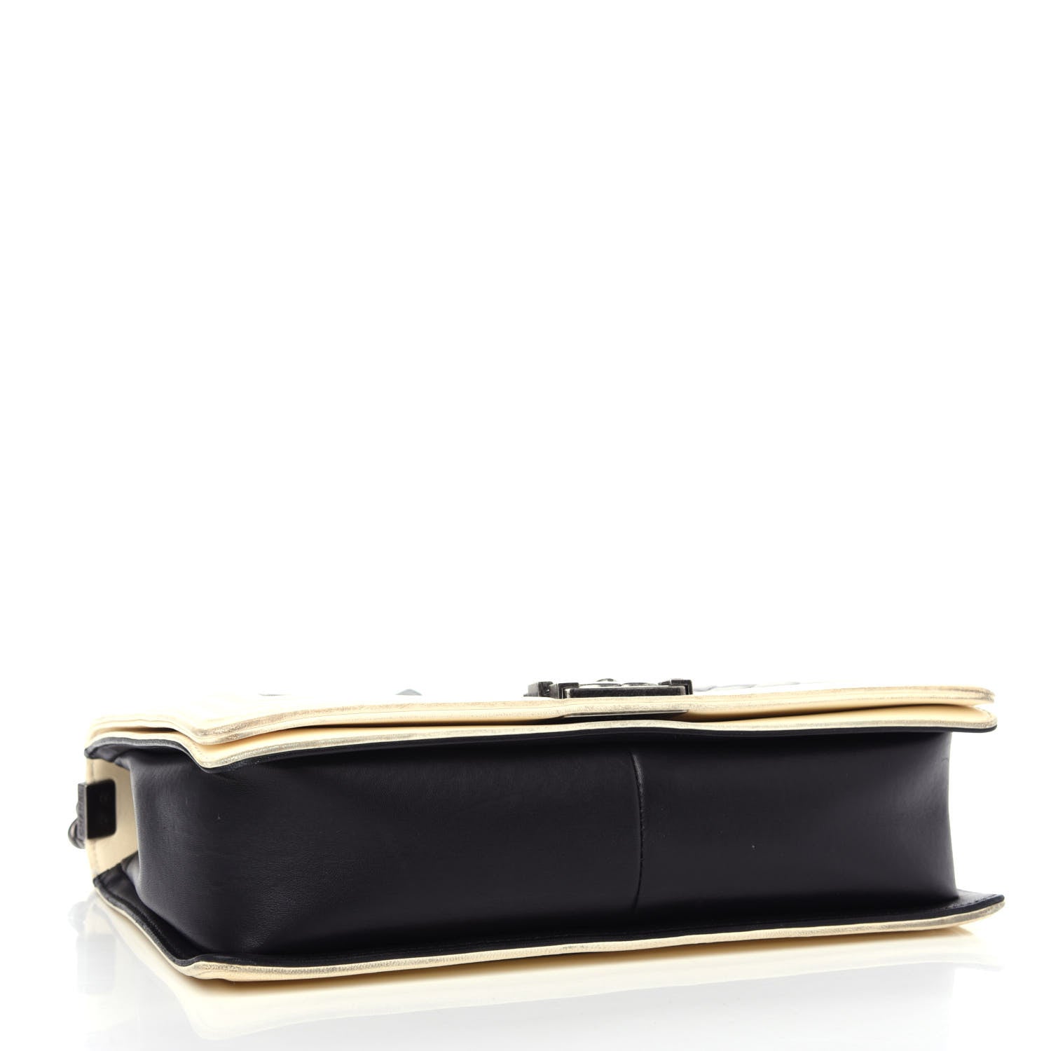 Chanel Lambskin Quilted Large Boy Flap Black White 4 of 11