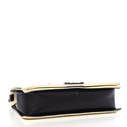 Chanel Lambskin Quilted Large Boy Flap Black White 4 of 11