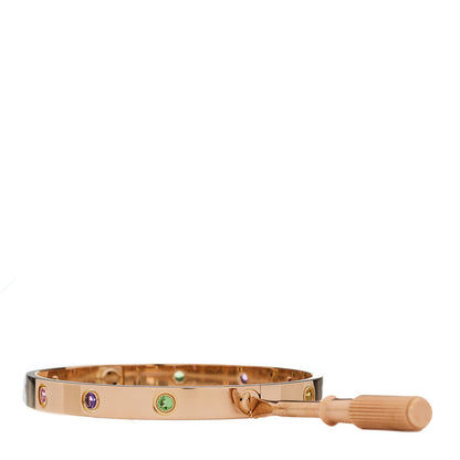 Cartier 18K Pink Gold Sapphire Garnet Amethyst LOVE Bracelet 18 4 of 11