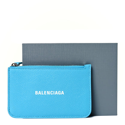 Balenciaga Grained Calfskin Logo Large Cash Long Coin Card Holder Azur White 8 of 8