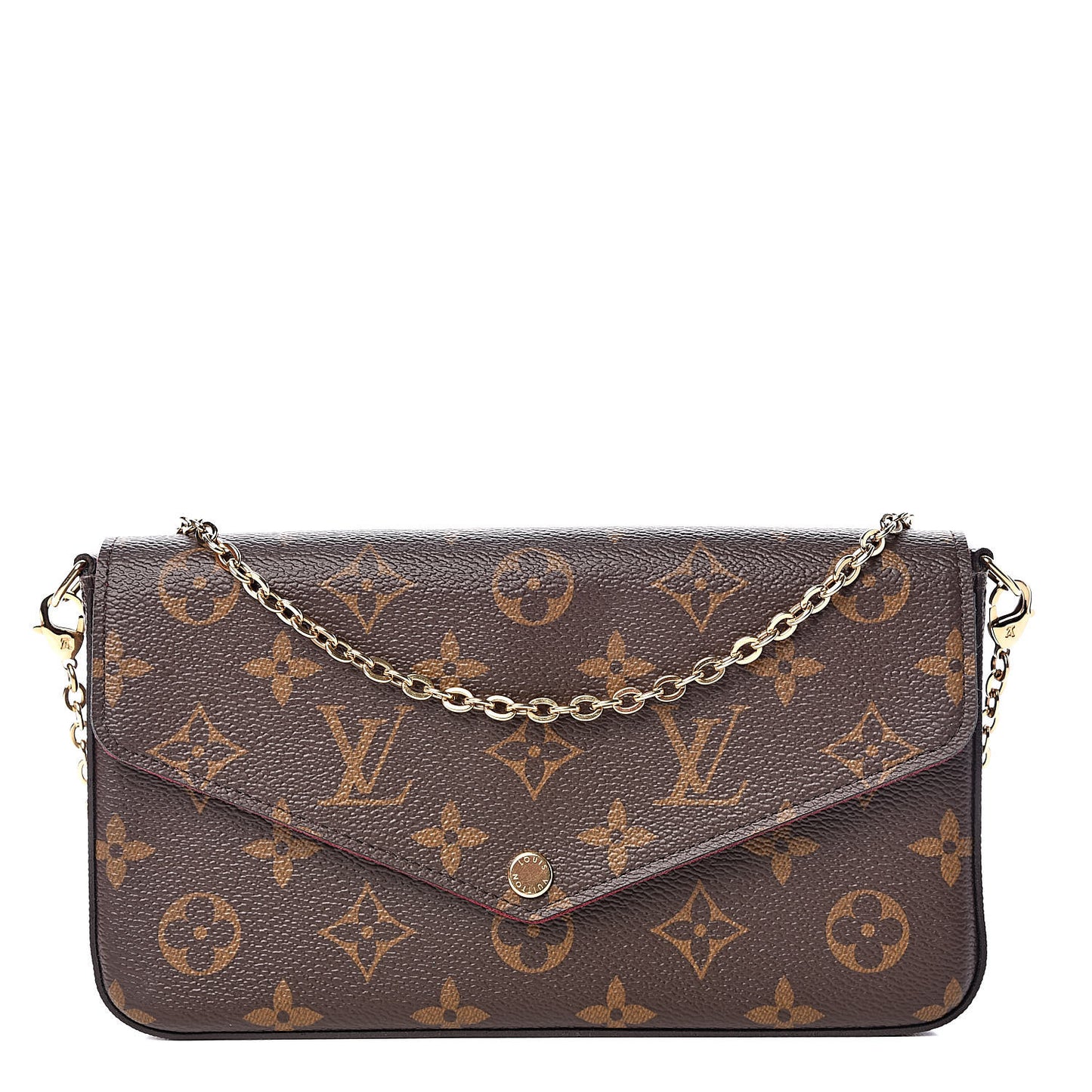 Monogram Pochette Felicie Chain Wallet Fuchsia