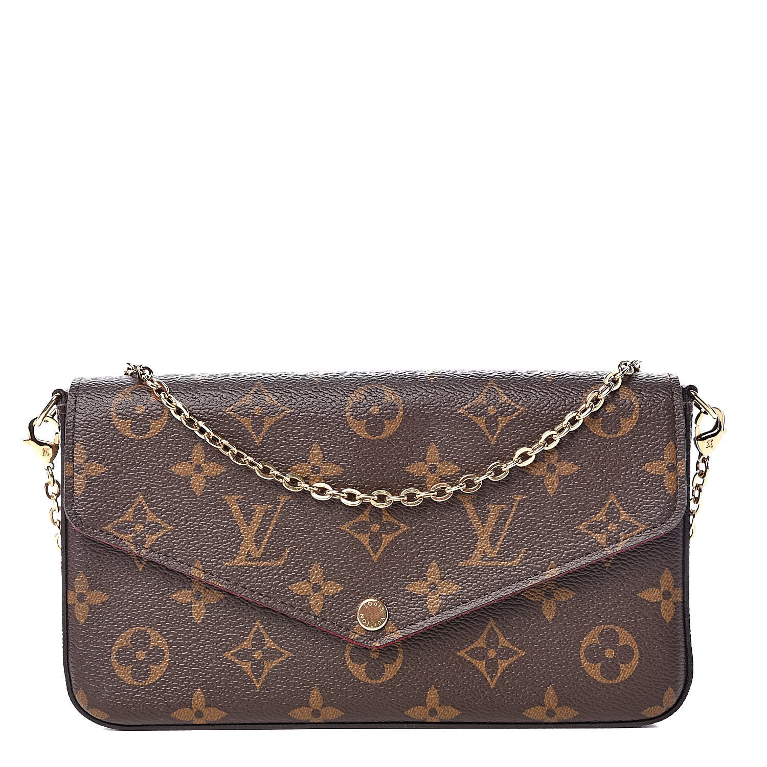 Louis Vuitton Monogram Pochette Felicie Chain Wallet Fuchsia 1 of 11
