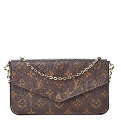Louis Vuitton Monogram Pochette Felicie Chain Wallet Fuchsia 1 of 11