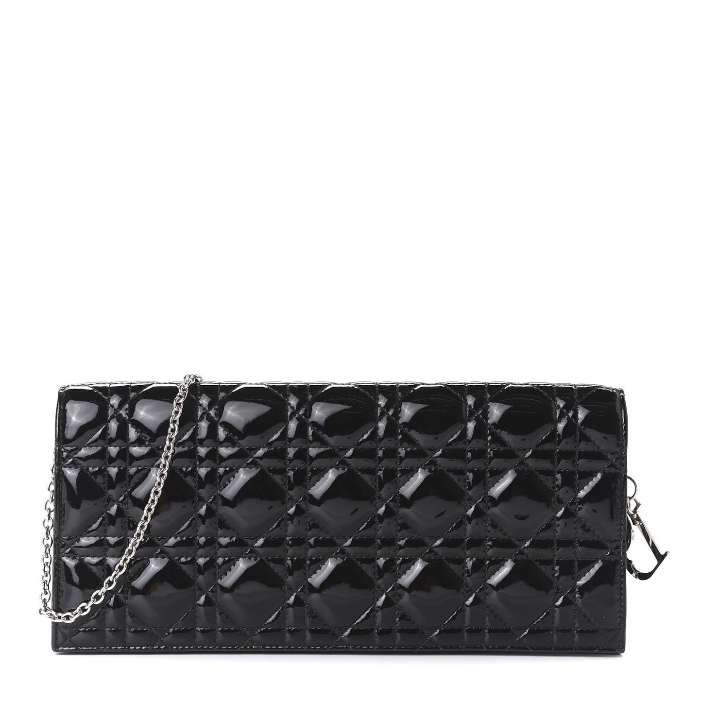 Patent Cannage Lady Dior Convertible Clutch Black