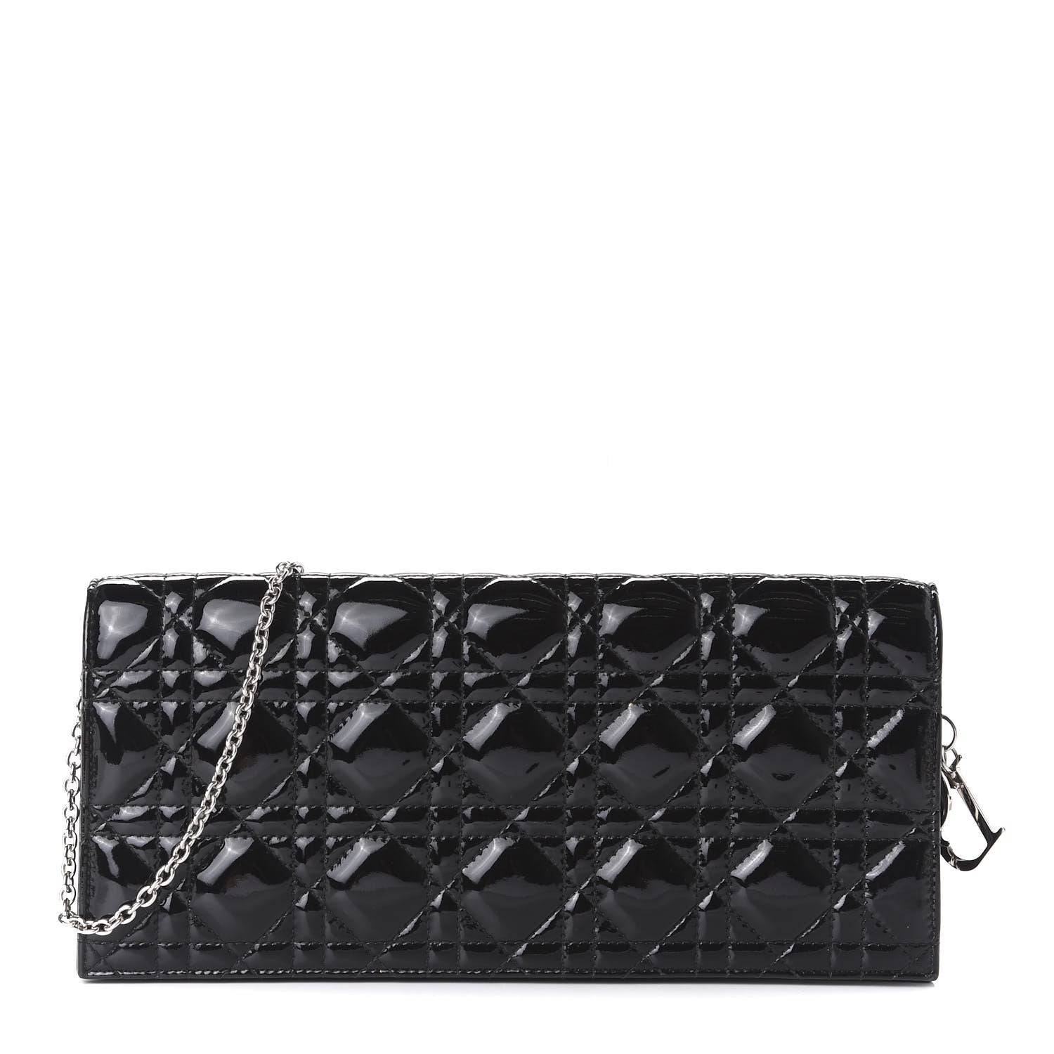 Christian Dior Patent Cannage Lady Dior Convertible Clutch Black 1 of 10