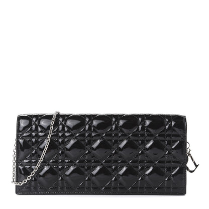 Christian Dior Patent Cannage Lady Dior Convertible Clutch Black 1 of 10