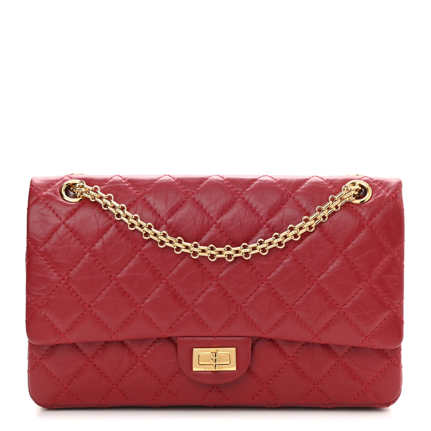 Aged Calfskin Quilted 2.55 Reissue 226 Flap Dark Red