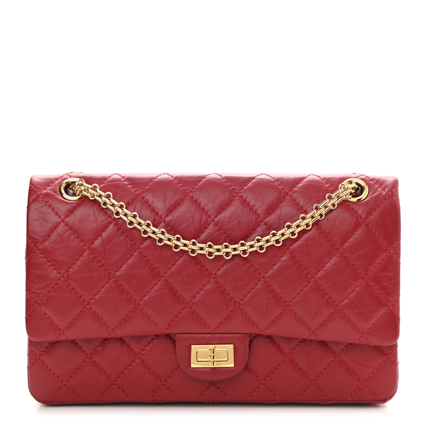 Chanel Aged Calfskin Quilted 2.55 Reissue 226 Flap Dark Red 1 of 10