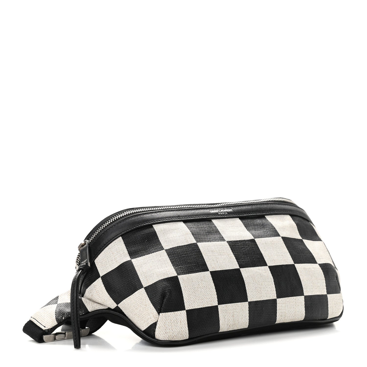 Saint Laurent Canvas Classic Belt Bag Black White 4 of 13
