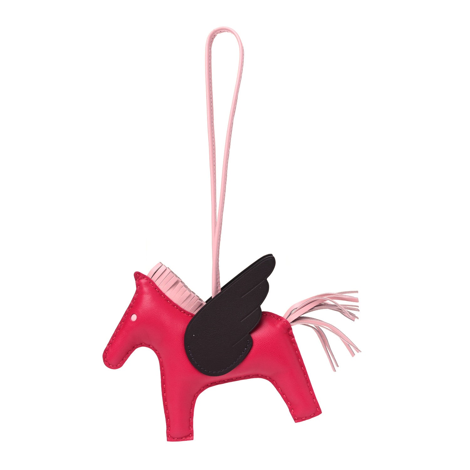 Hermes Milo Lambskin Grigri Rodeo Pegase Horse Bag Charm MM Framboise Rose Sakura Rouge Sellier 1 of 5