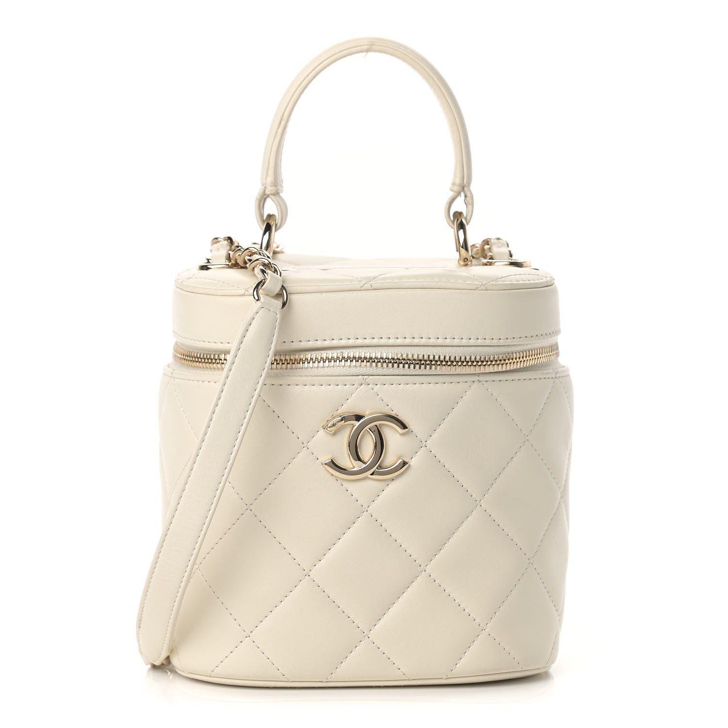 Chanel Lambskin Quilted Trendy Vanity Case White 1 of 14