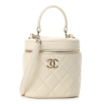 Chanel Lambskin Quilted Trendy Vanity Case White 1 of 14