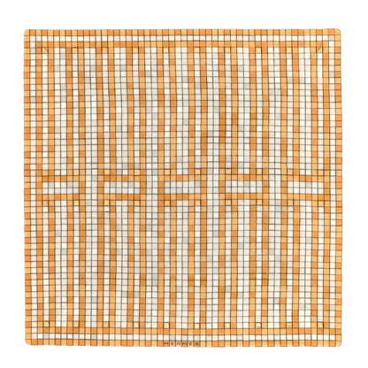 Hermes Porcelain Mosaique au 24 Square Plate N°2 Gold 1 of 7