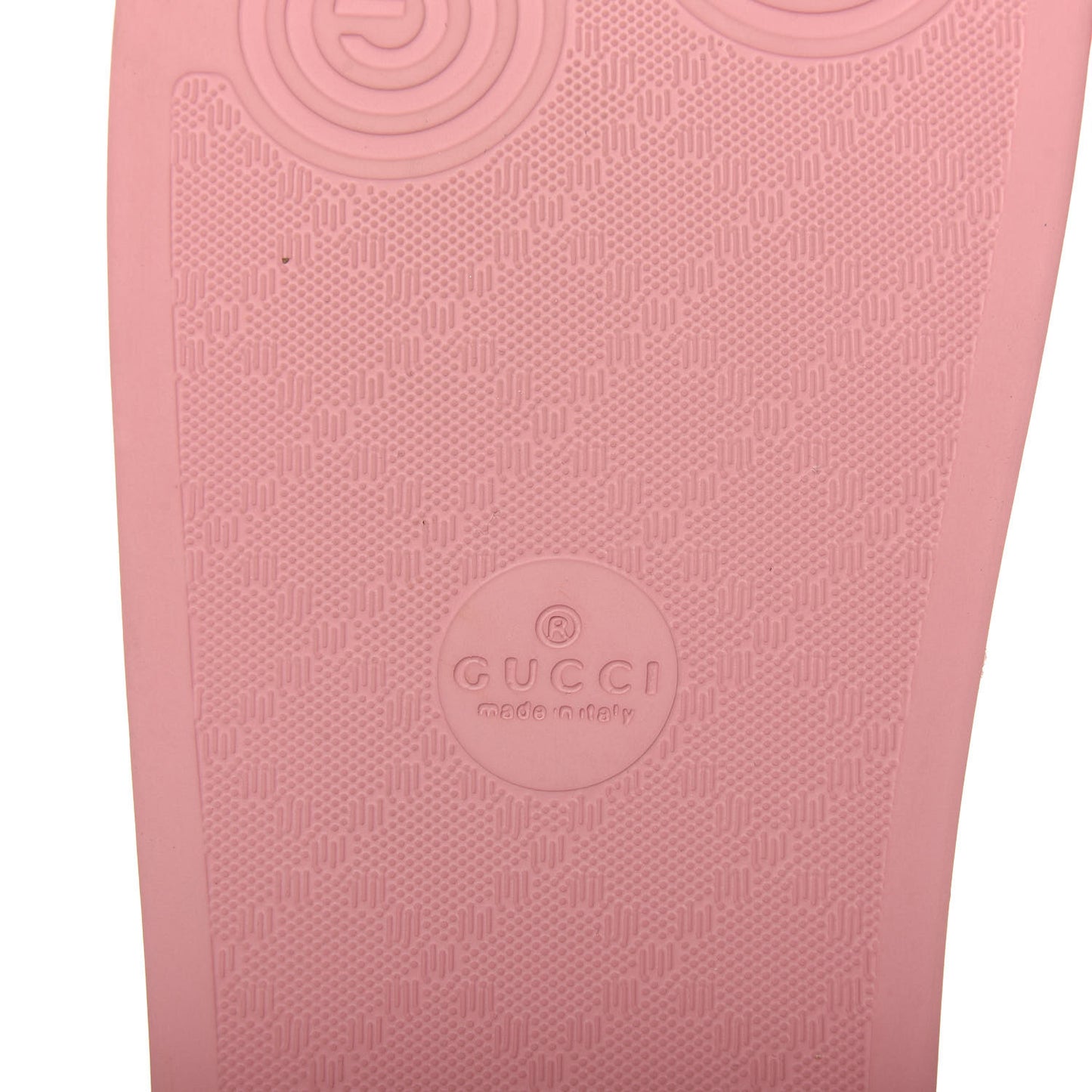 Rubber GG Monogram Perforated Womens Slide Sandals 39 Rose Box