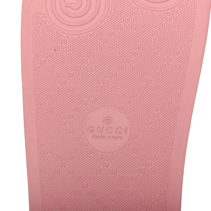 Gucci Rubber GG Monogram Perforated Womens Slide Sandals 39 Rose Box 7 of 8