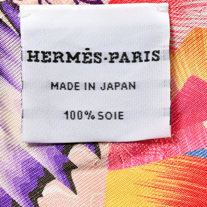 Hermes Silk Marble Silk Twilly Rose Vert Violet 3 of 3