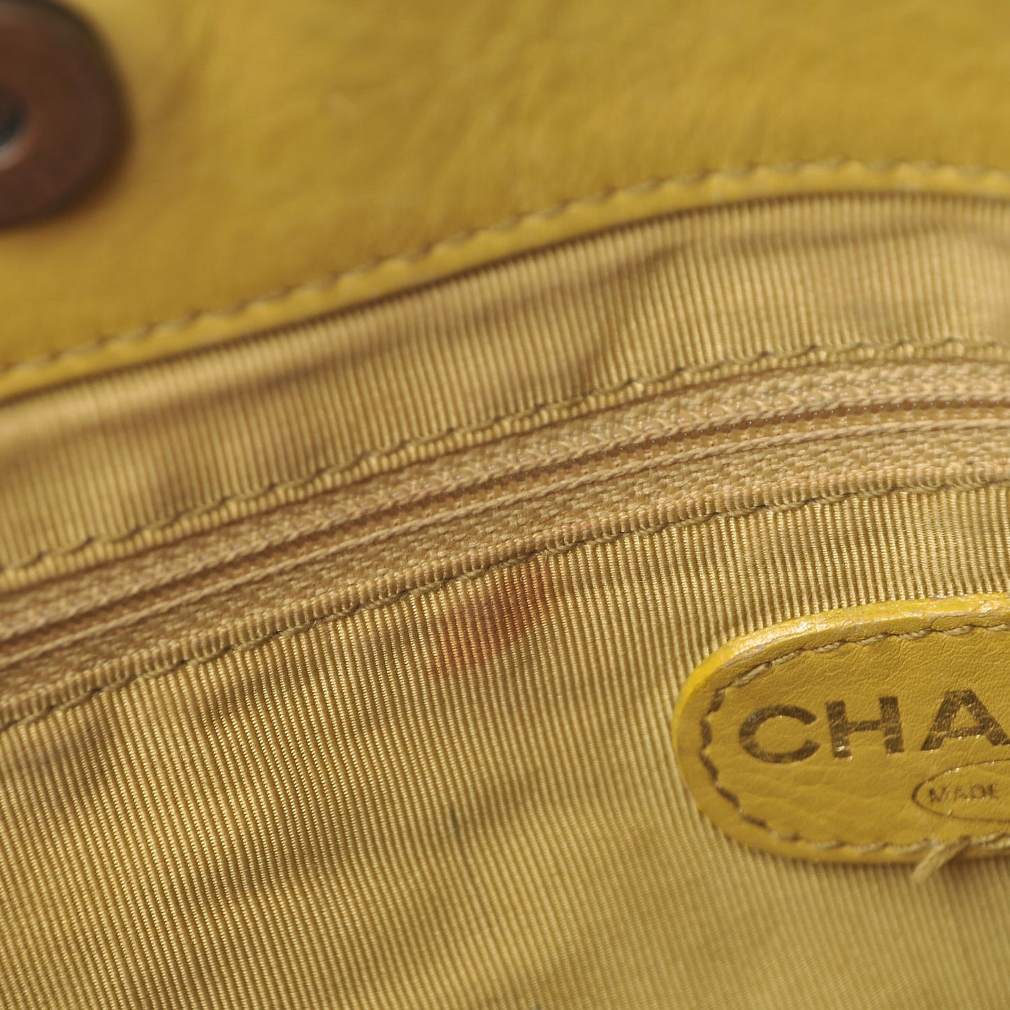 Lambskin Bekko Chain CC Shopping Tote Chartreuse