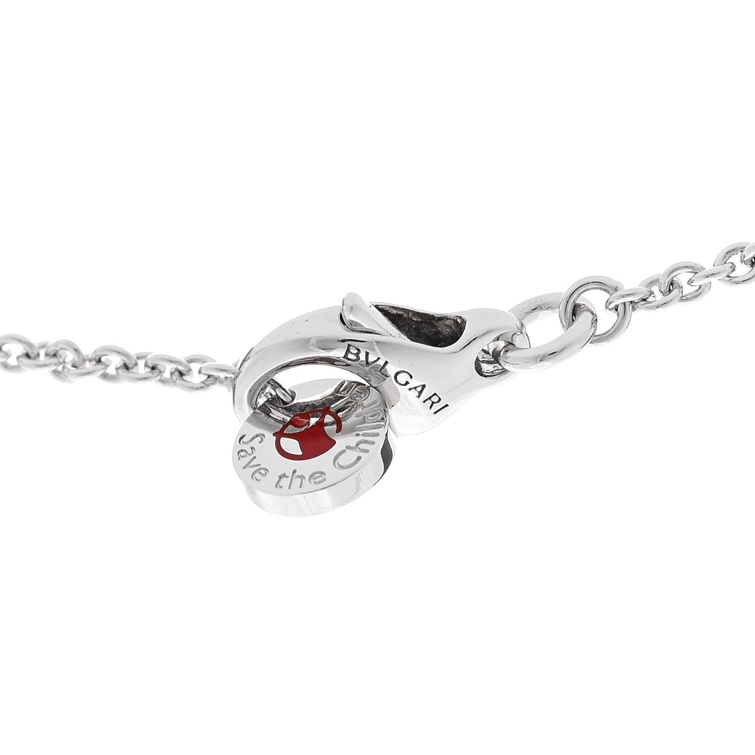 Bulgari Sterling Silver Ceramic Save The Children Pendant Necklace 4 of 4