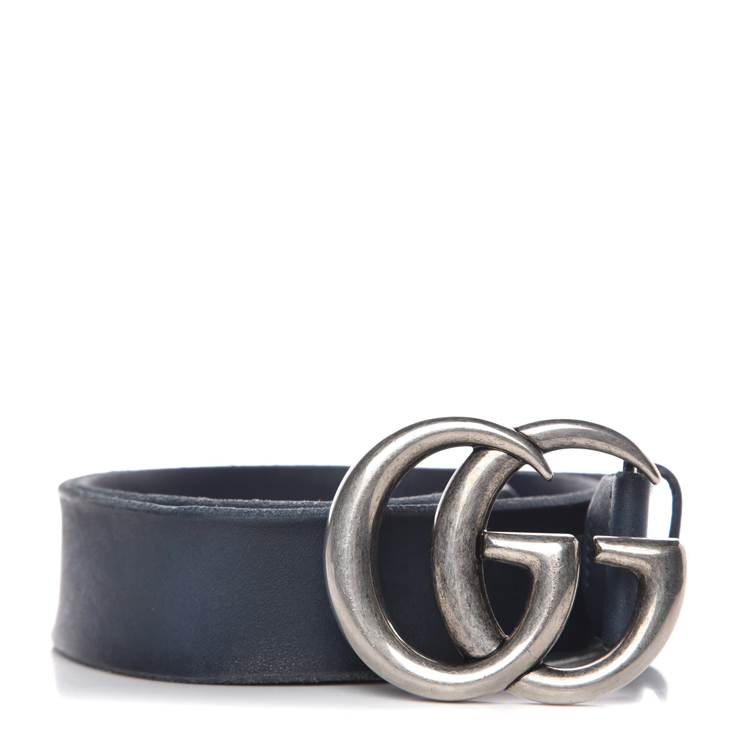 Gucci Cuoio Toscano Nickel Double Double G 40mm Belt 75 30 Blue 1 of 9