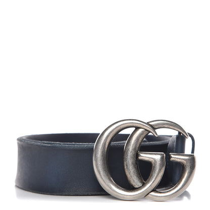 Gucci Cuoio Toscano Nickel Double Double G 40mm Belt 75 30 Blue 1 of 9