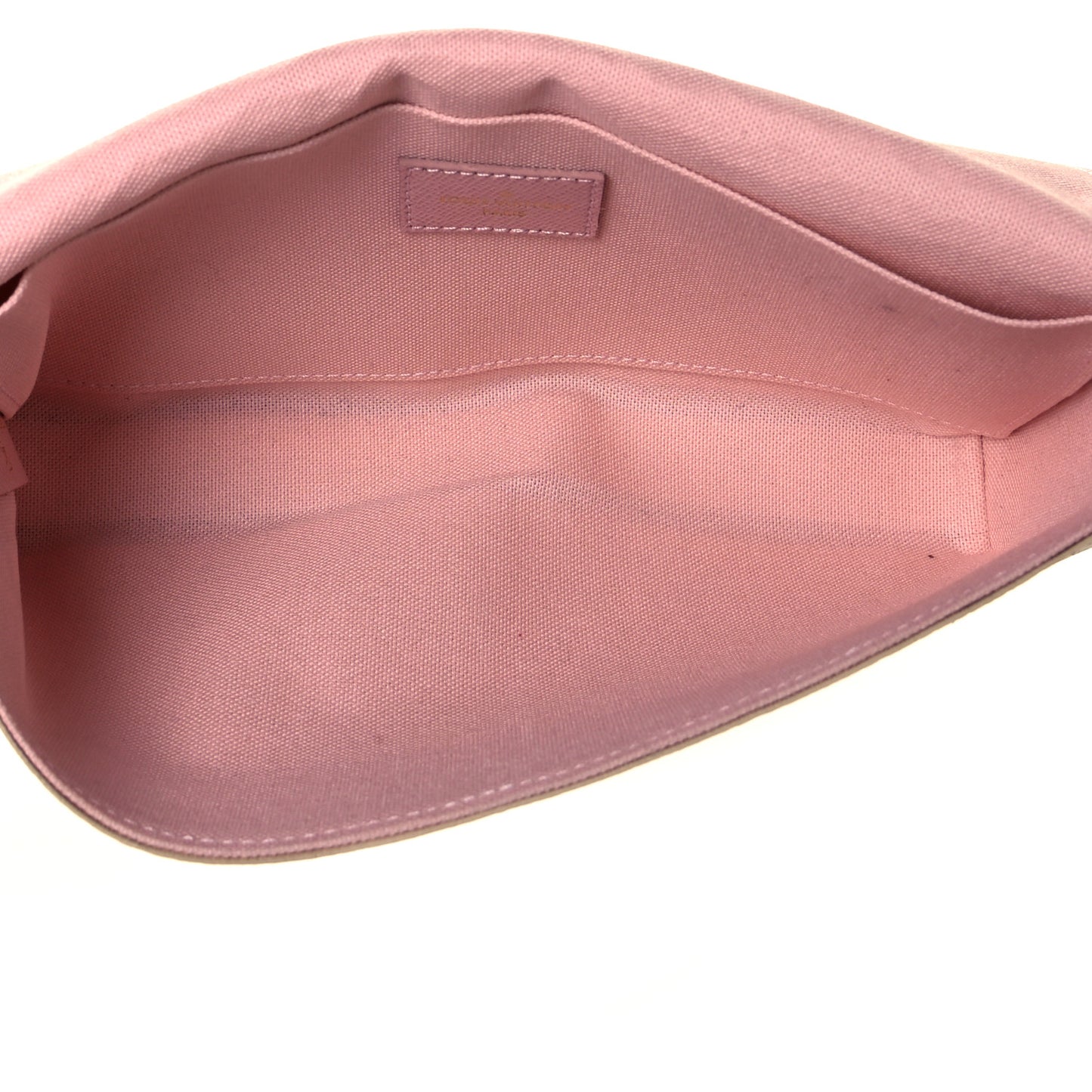 Damier Azur Pochette Felicie Chain Wallet Rose Ballerine