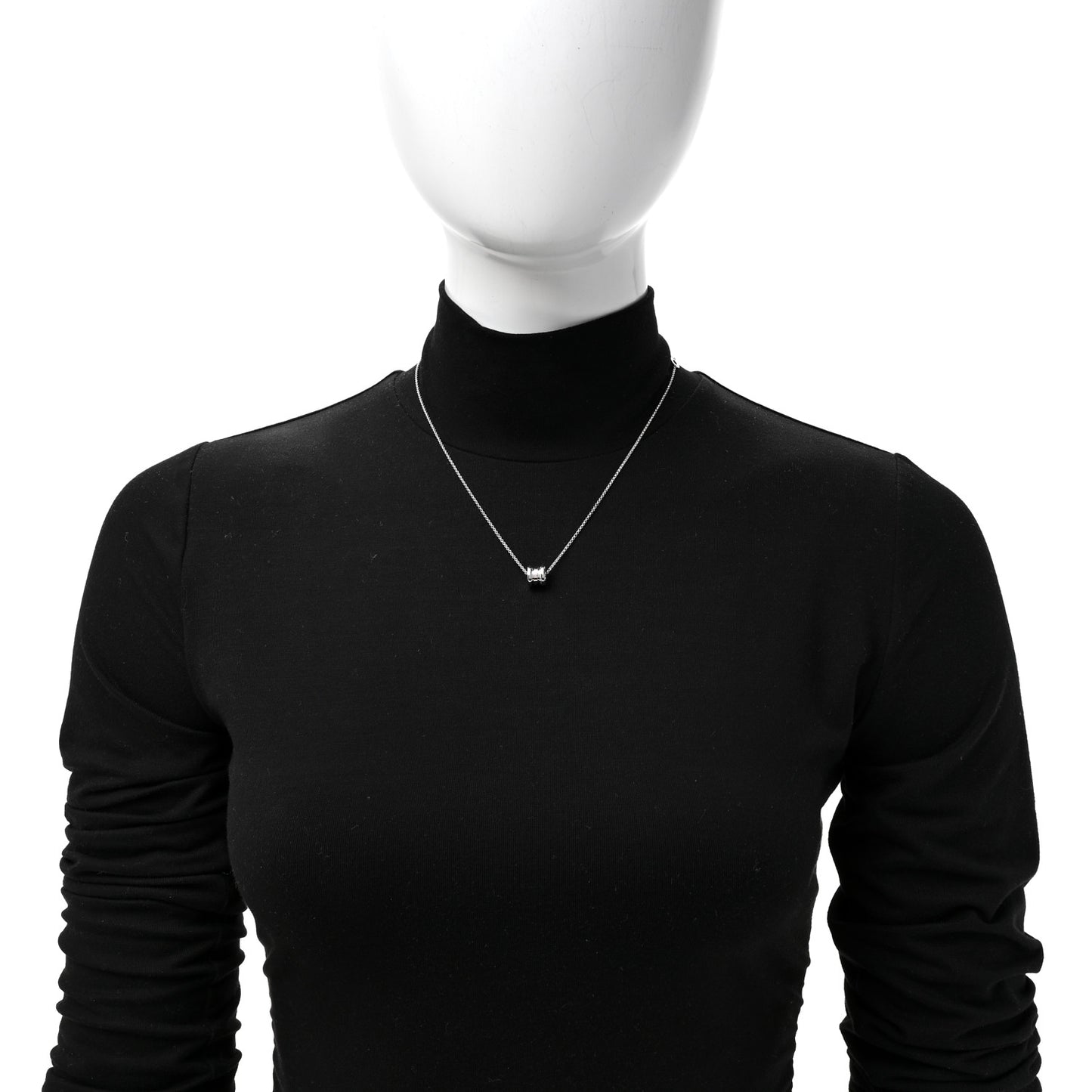 18K White Gold Mini B.Zero1 Pendant Necklace
