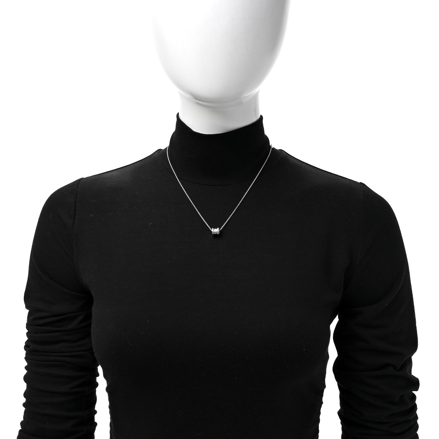 Bulgari 18K White Gold Mini B.Zero1 Pendant Necklace 3 of 6