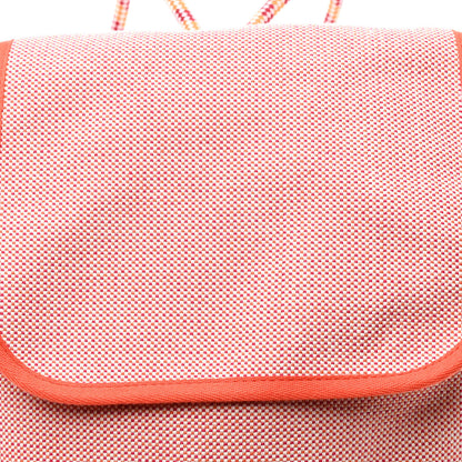 Hermes H Canvas Embroidered Les Cabanes Backpack Orange Feu 8 of 11