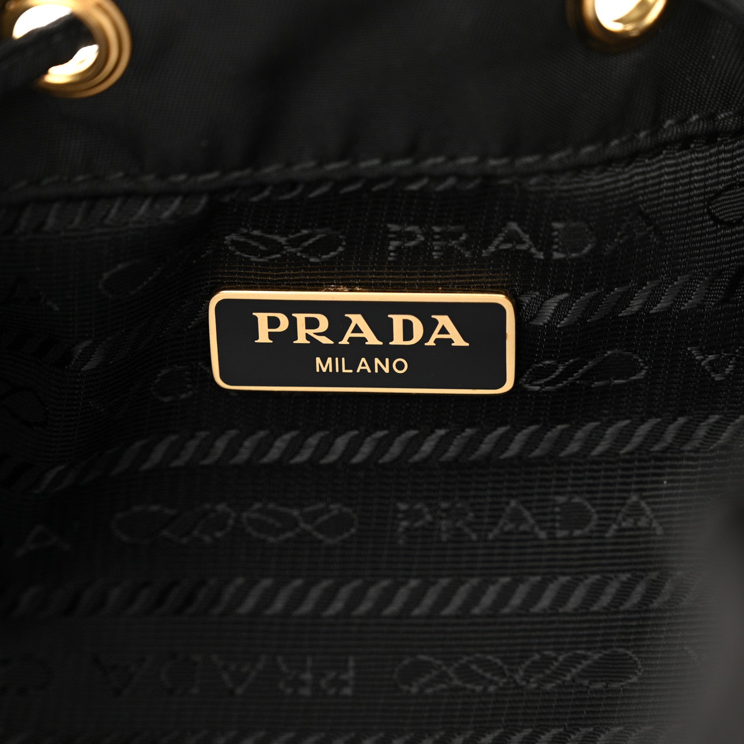 Prada Nylon Vela Saffiano Mini Bucket Crossbody Bag Black 6 of 10
