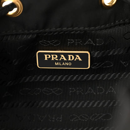 Prada Nylon Vela Saffiano Mini Bucket Crossbody Bag Black 6 of 10