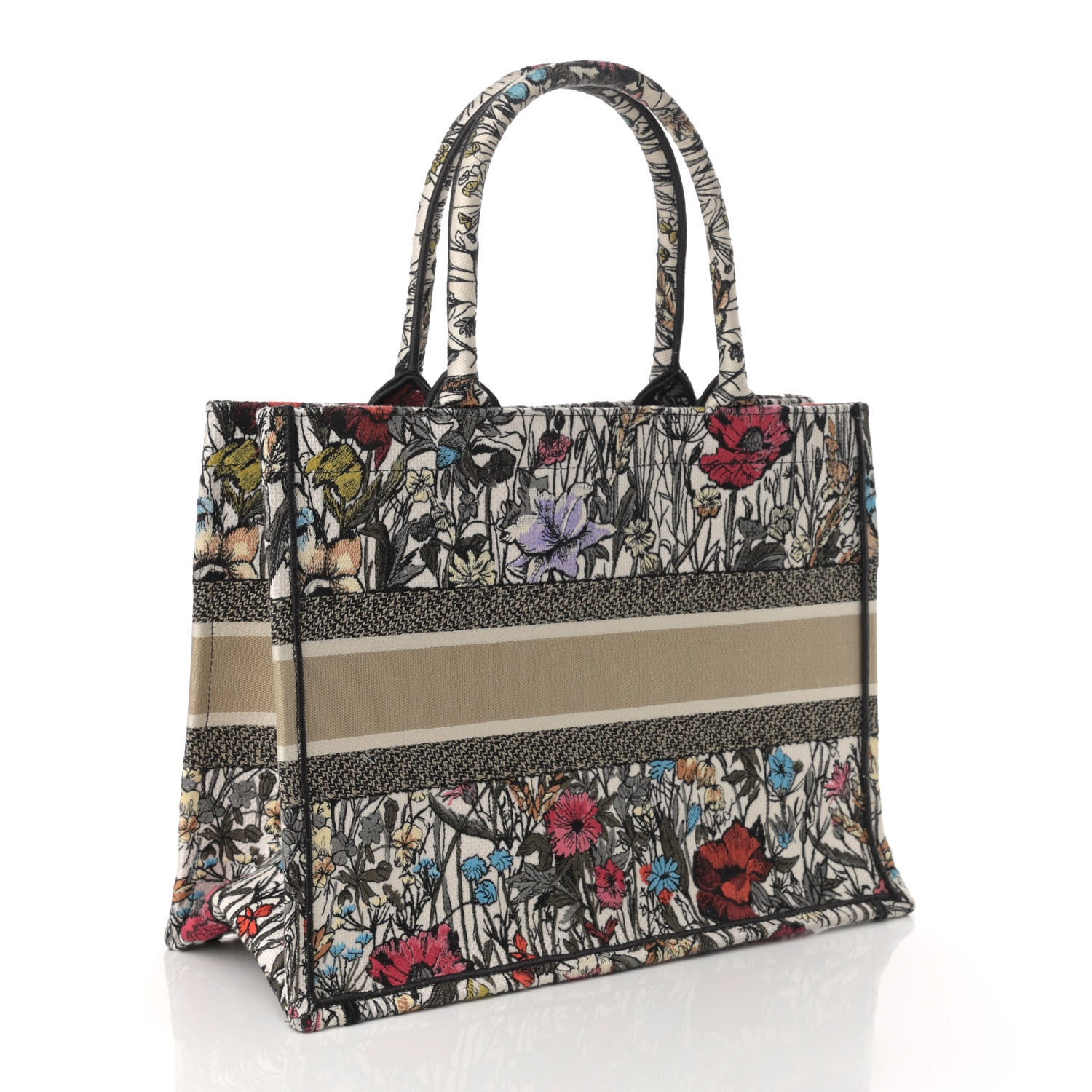 Christian Dior Canvas Embroidered Medium Mille Fleurs Book Tote Multicolor 2 of 12