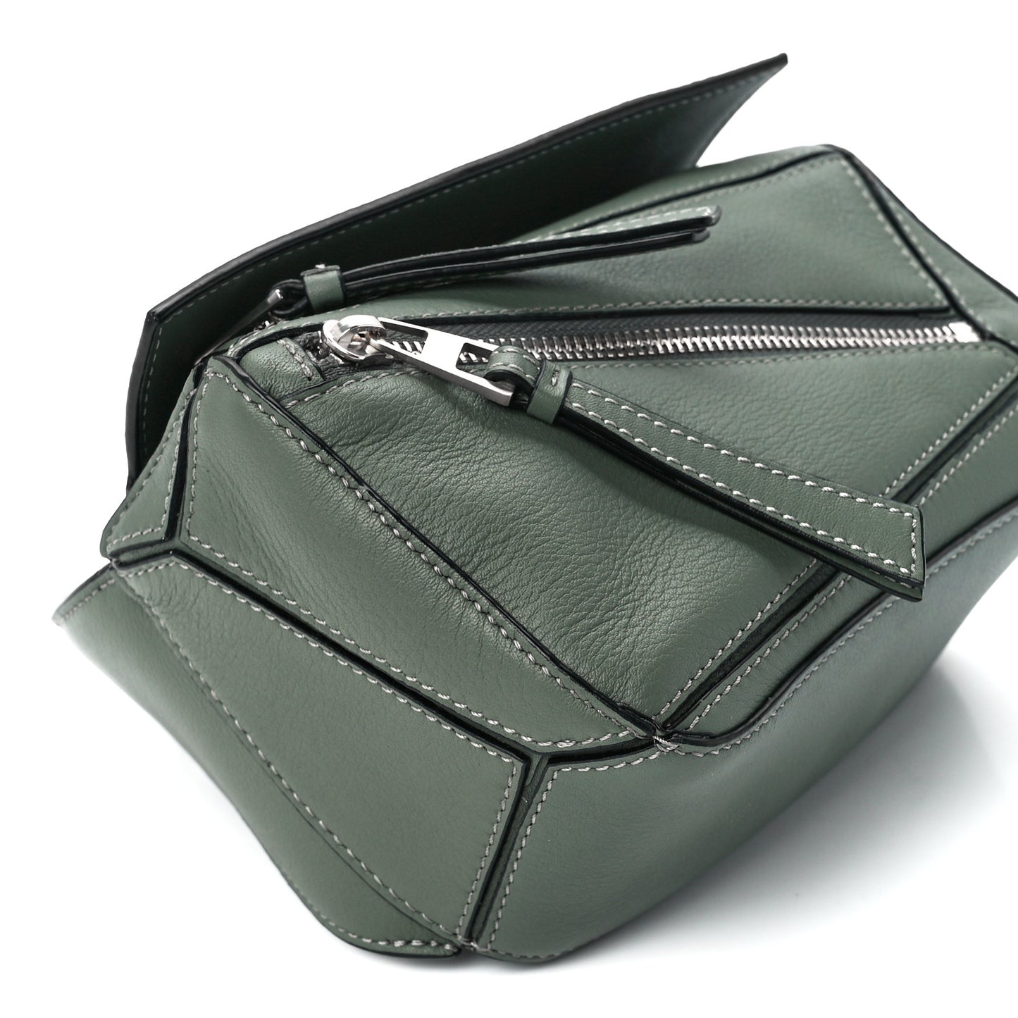 Calfskin Mini Puzzle Bumbag Dark Sage