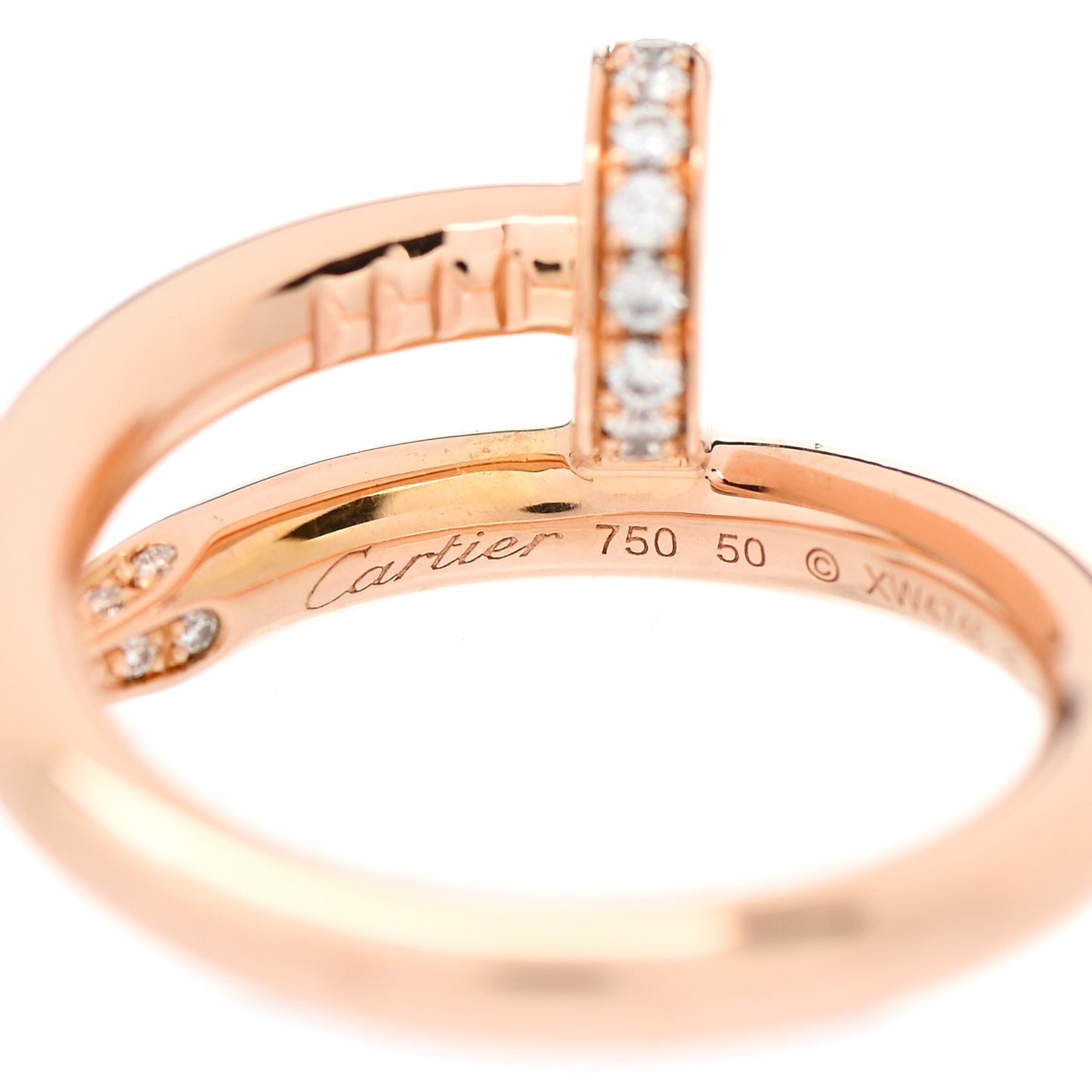 18K Pink Gold Diamond Juste Un Clou Ring 50 5.25
