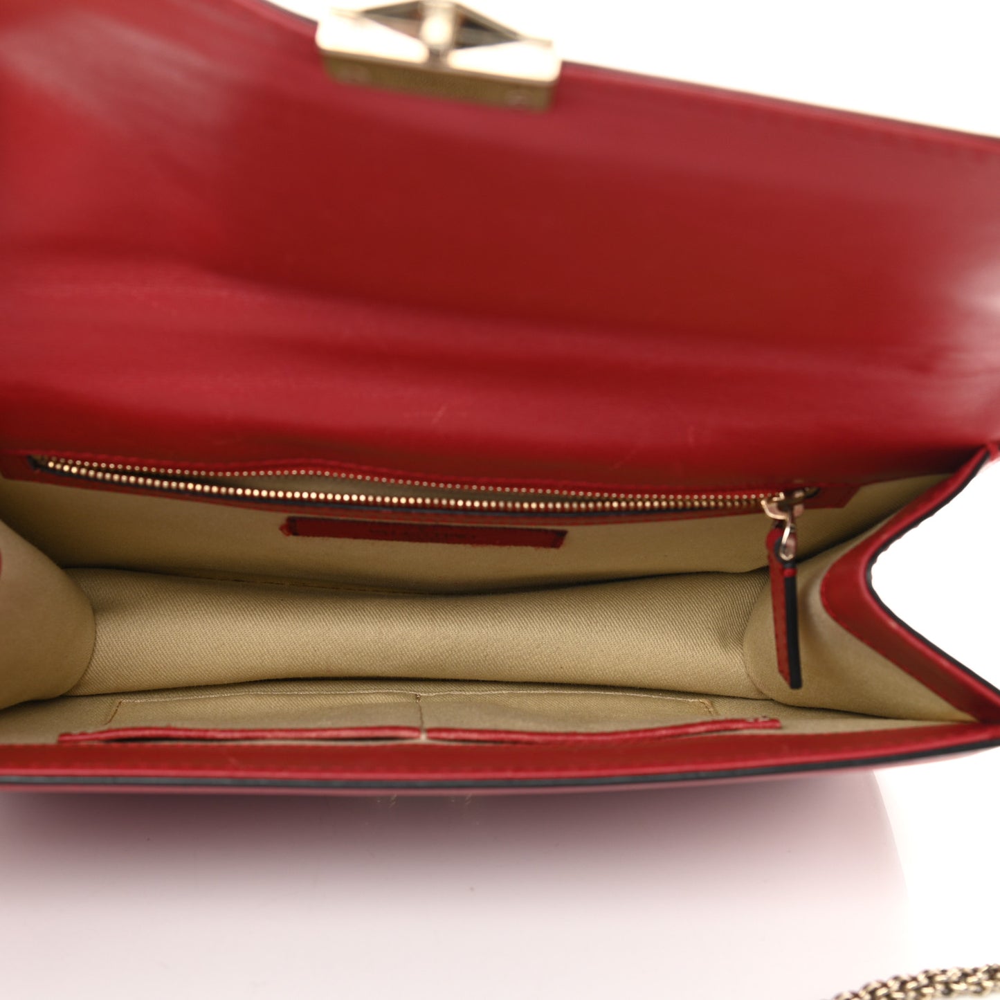 Vitello Medium Glam Lock Rockstud Flap Red