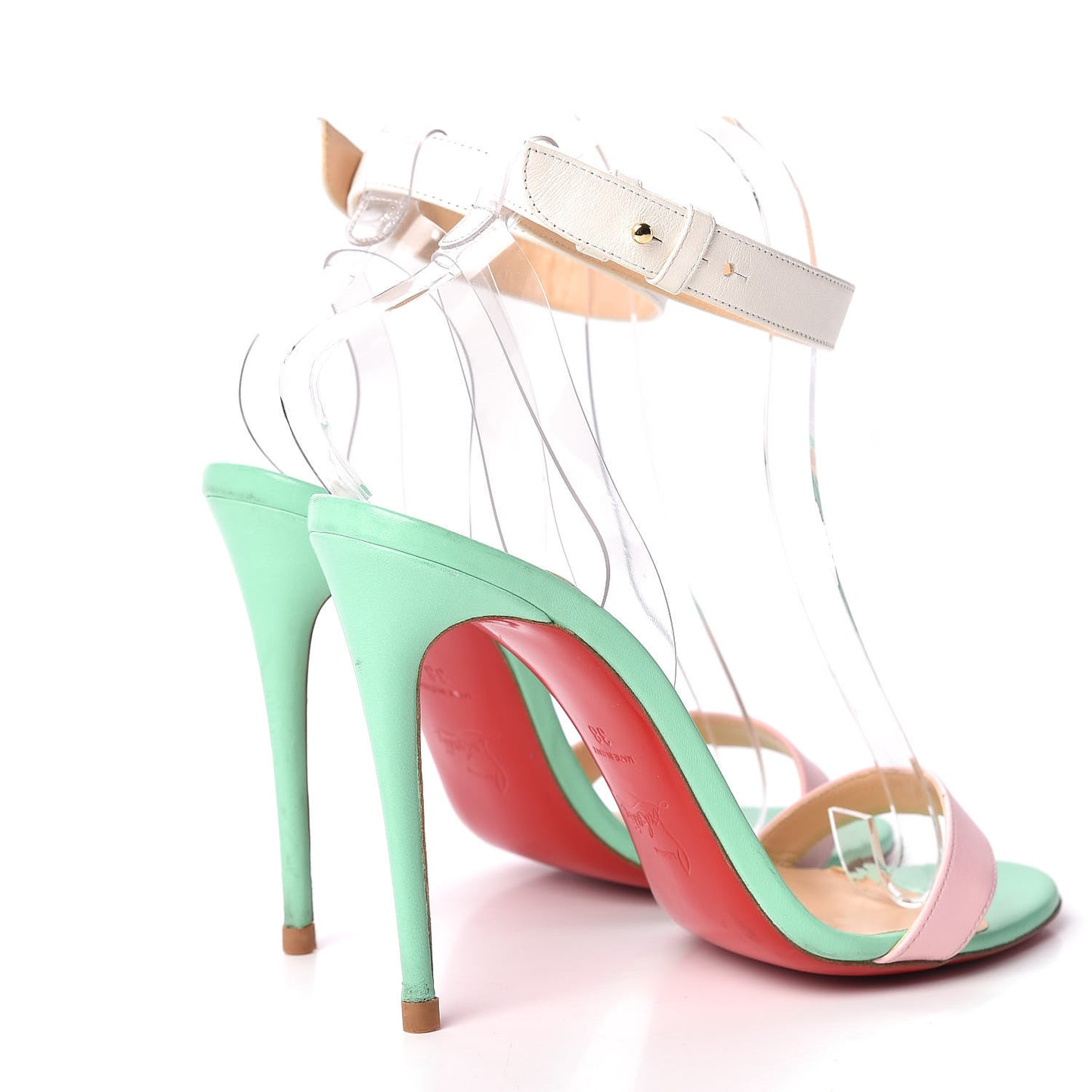 Shiny Nappa PVC Jonatina 100 Sandals 38 Opal