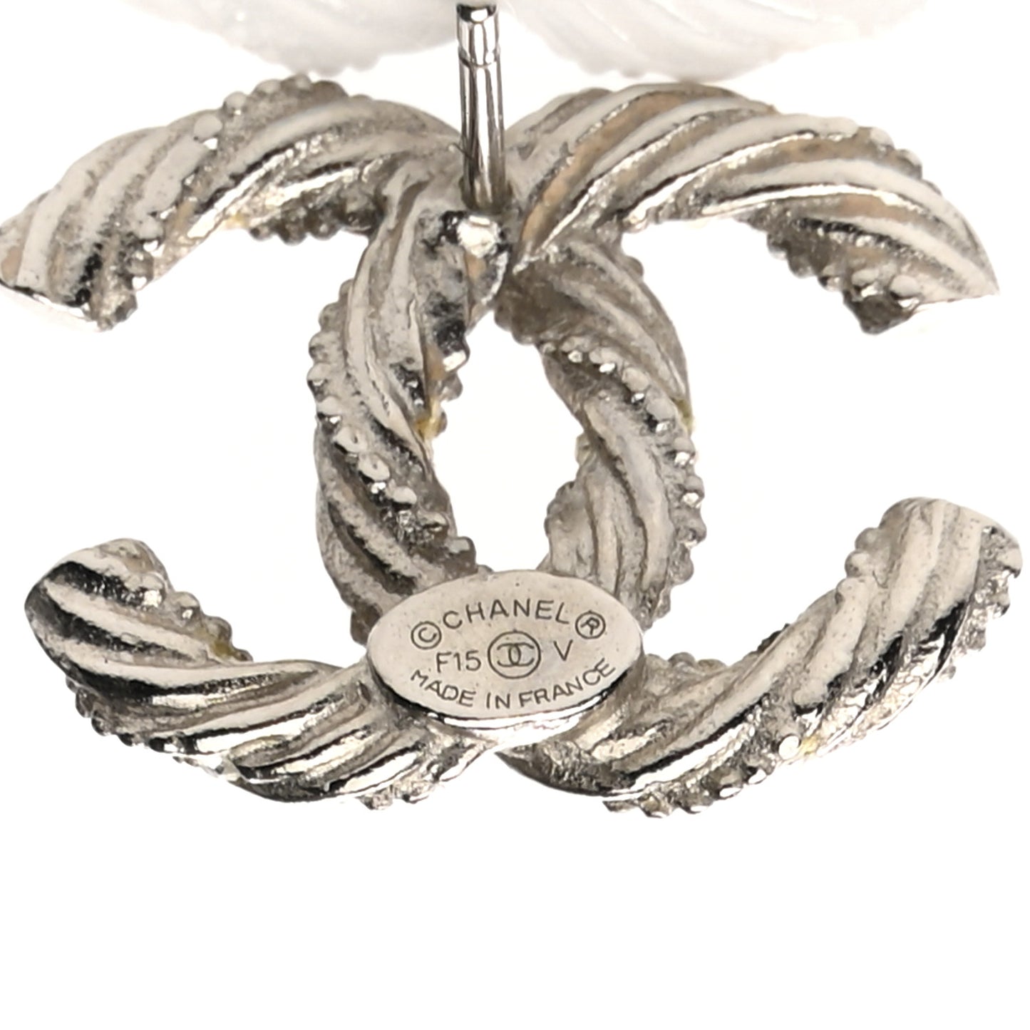 Crystal CC Twisted Earrings Silver