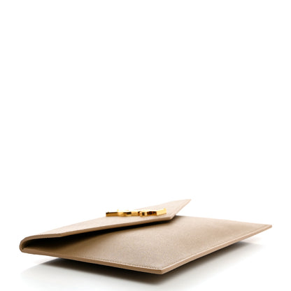 Saint Laurent Grain De Poudre Uptown Pouch Dark Beige 4 of 7