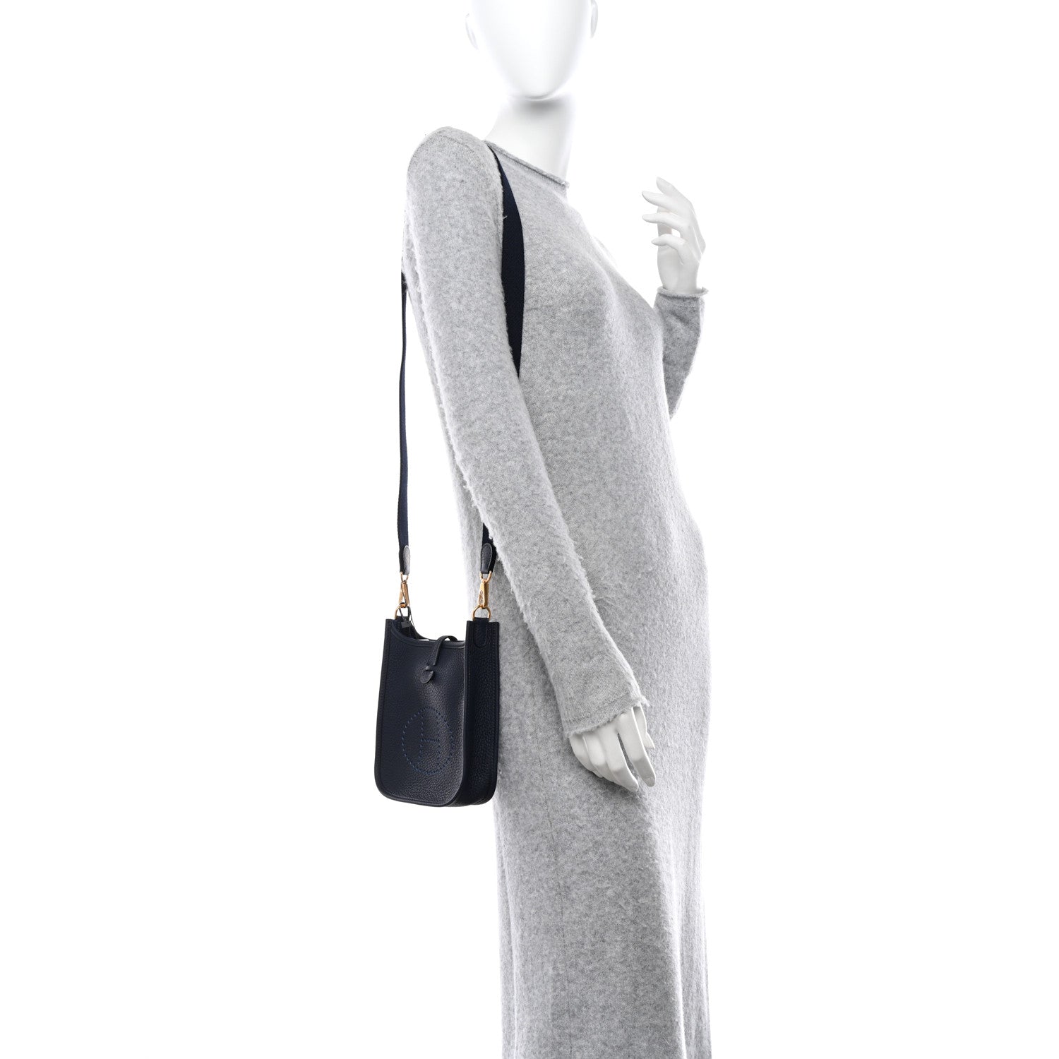 Hermes Taurillon Clemence Evelyne TPM Bleu Nuit 2 of 11