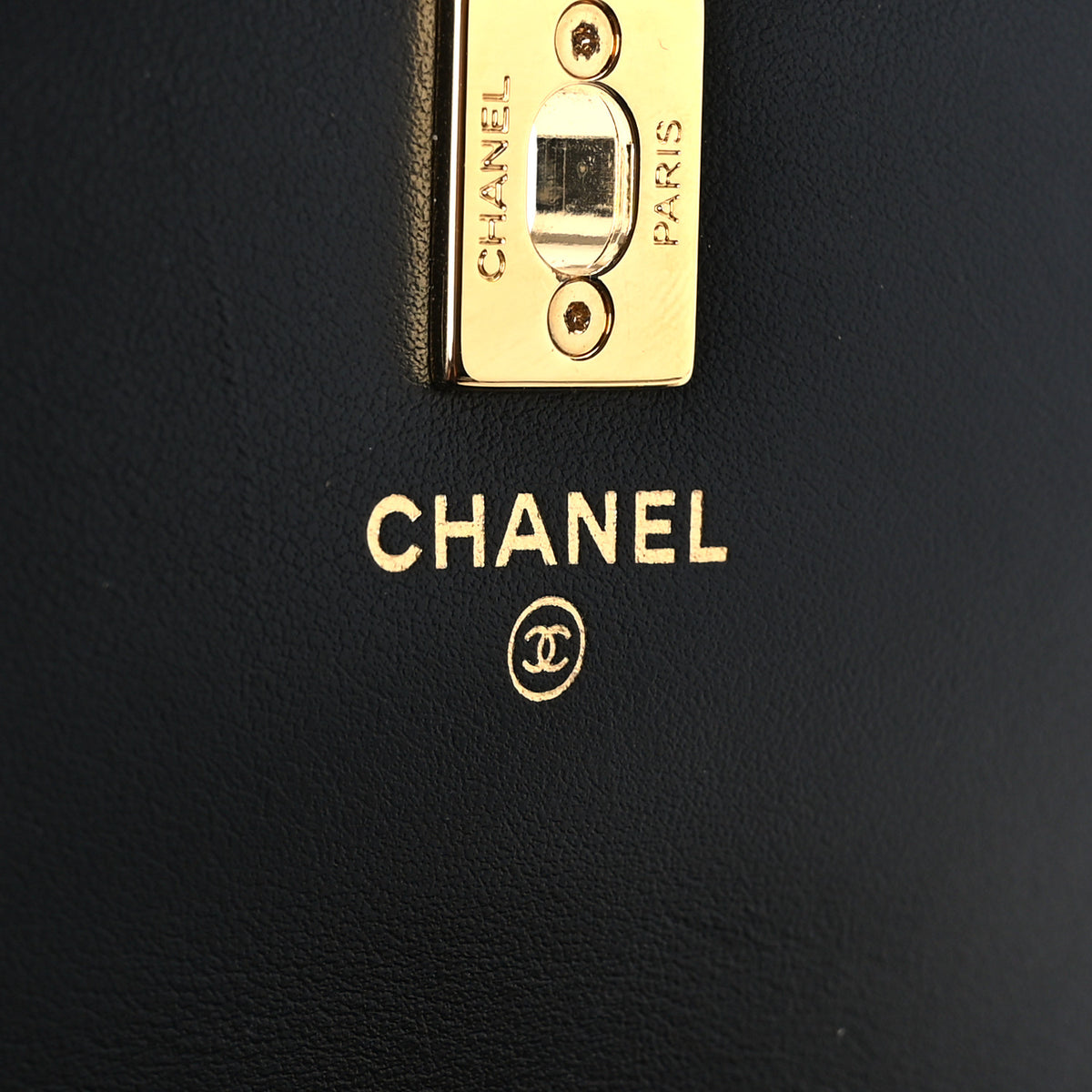Shiny Caviar Quilted Flap Charm Wallet On Chain WOC Black