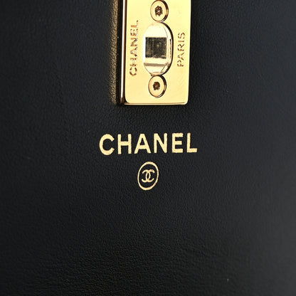 Chanel Shiny Caviar Quilted Flap Charm Wallet On Chain WOC Black 7 of 12