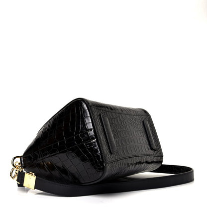 Givenchy Calfskin Crocodile Embossed Small Antigona Black 3 of 4
