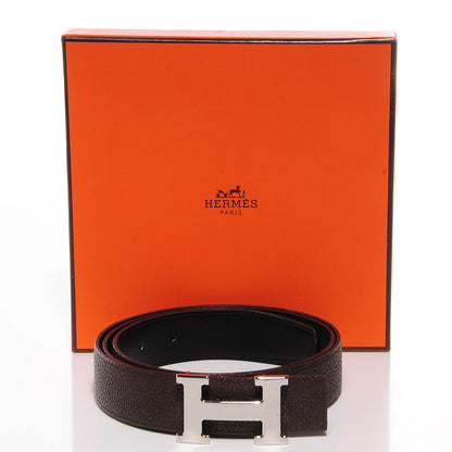 Hermes Togo Box 32mm H Belt 100 Chocolate Black 3 of 7