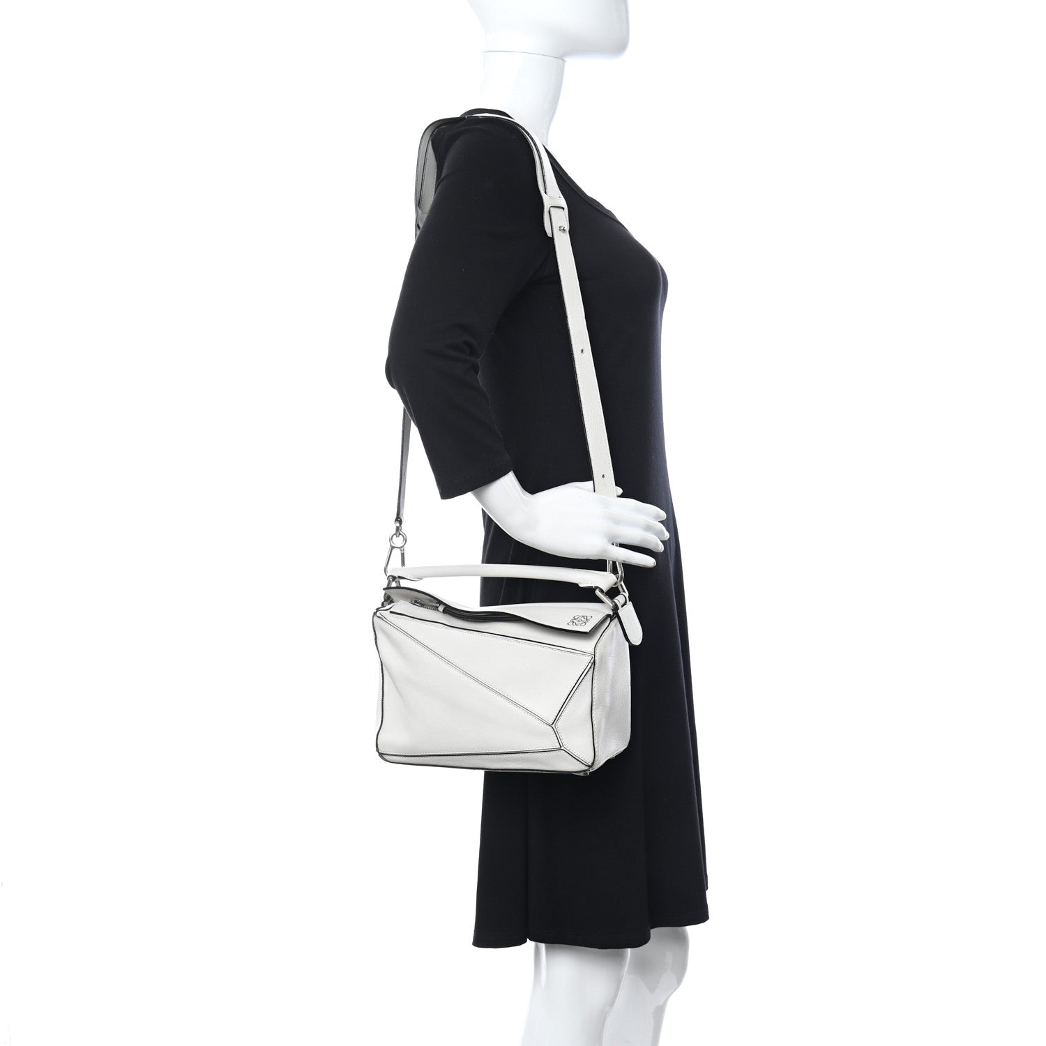 Loewe Calfskin Small Puzzle Bag White 2 of 20