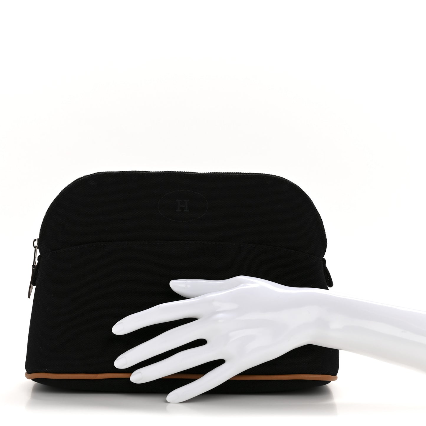 Cotton Canvas Bolide Travel Cosmetic Pouch MM Black