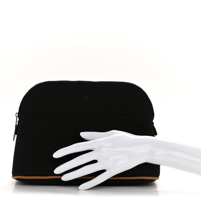 Hermes Cotton Canvas Bolide Travel Cosmetic Pouch MM Black 2 of 6