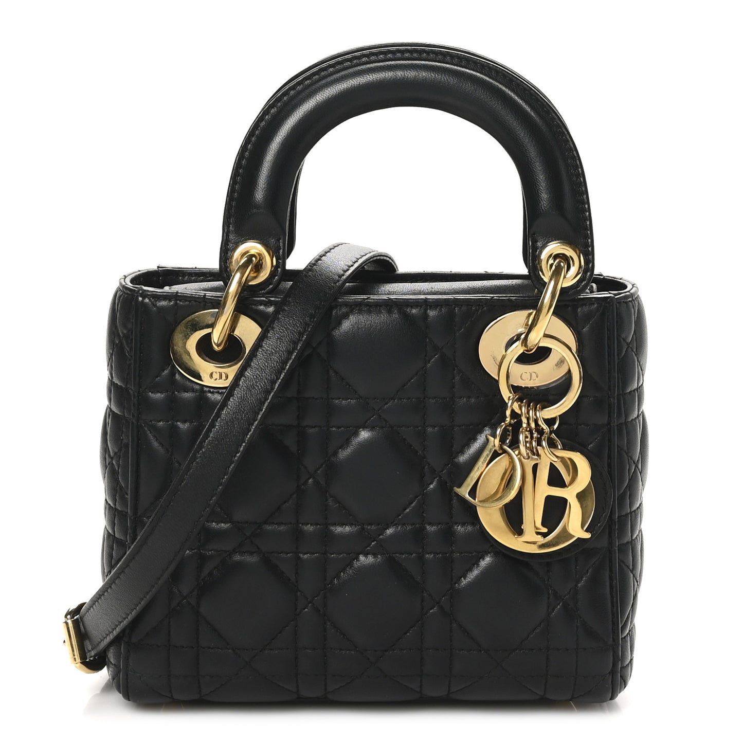 Lambskin Cannage Mini Lady Dior Black