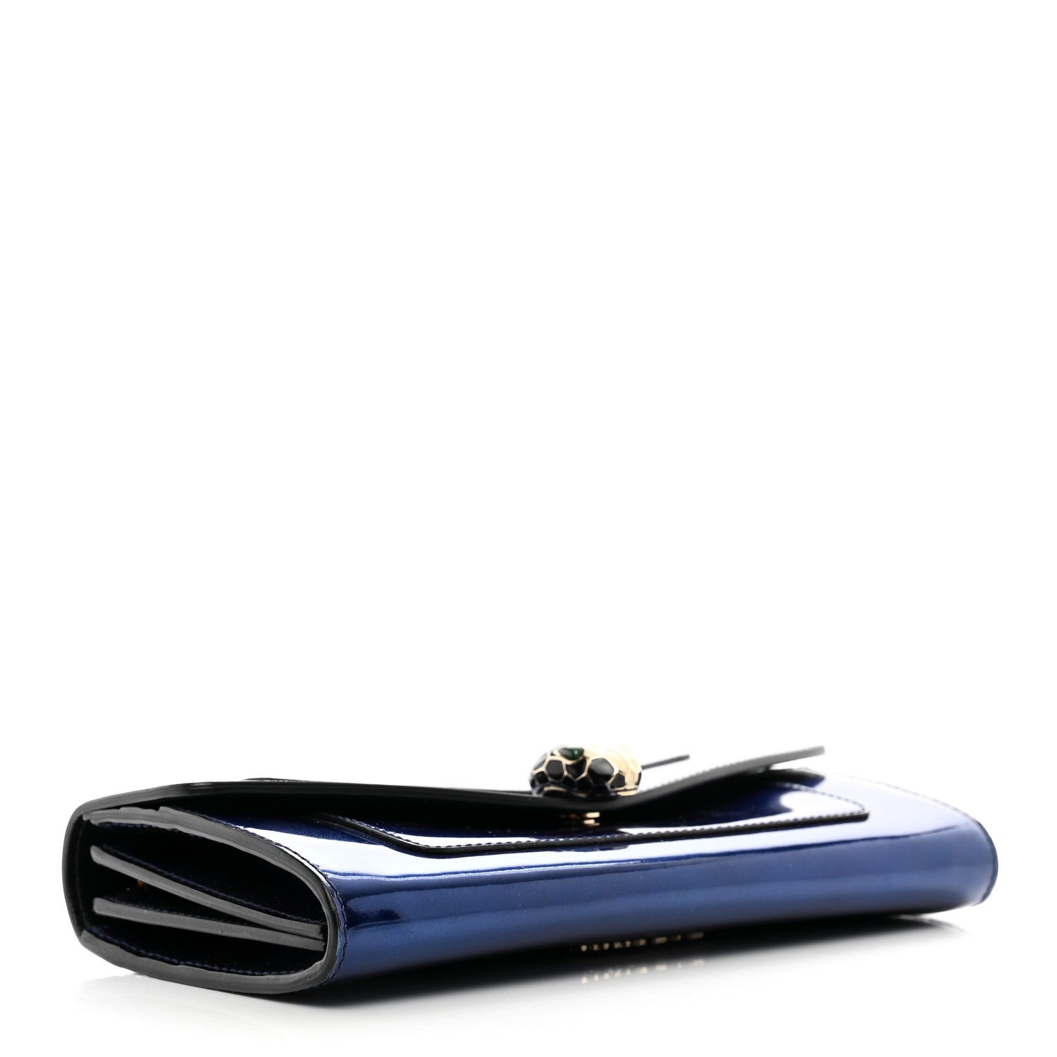 Bulgari Metallic Calfskin Serpenti Forever Wallet Blue 4 of 8