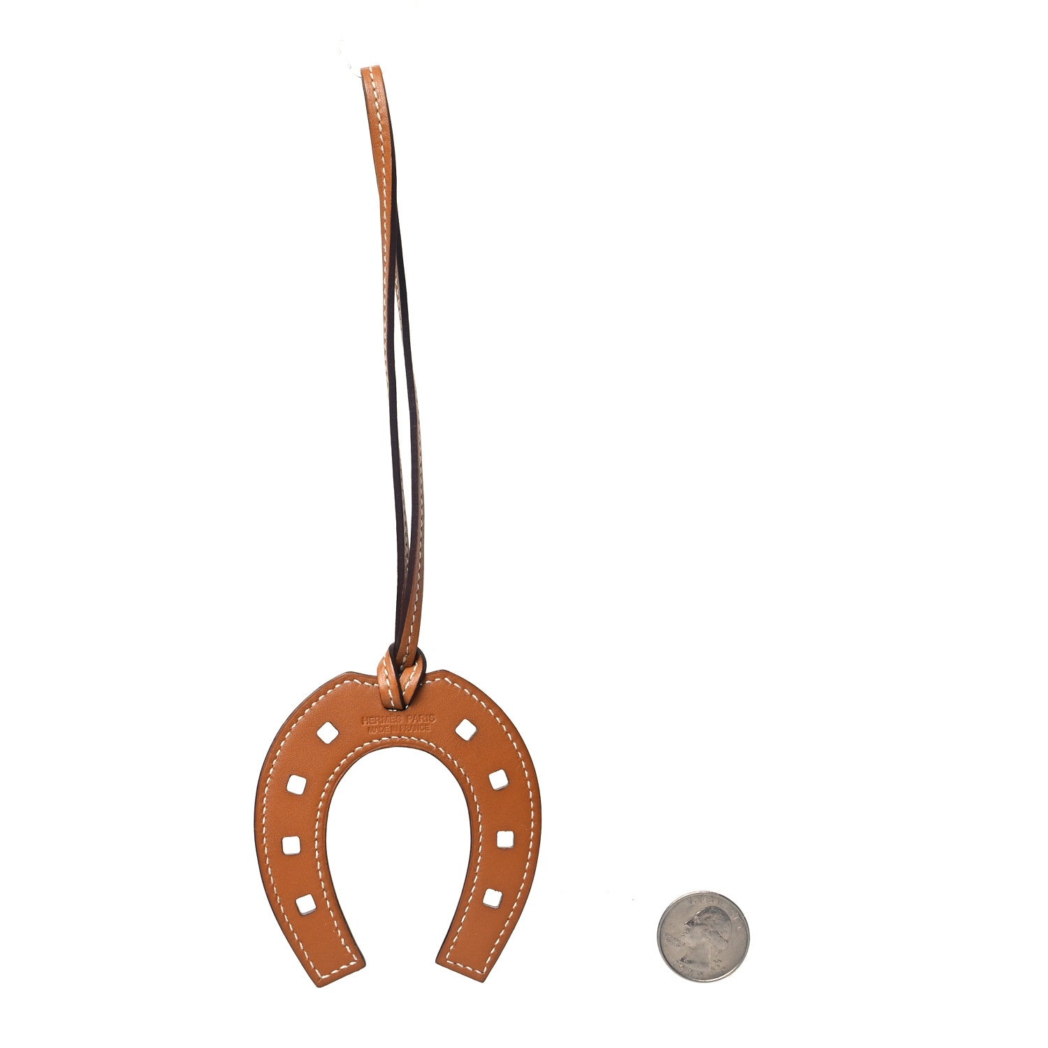Hermes Barenia Paddock Horseshoe Bag Charm Fauve 2 of 4