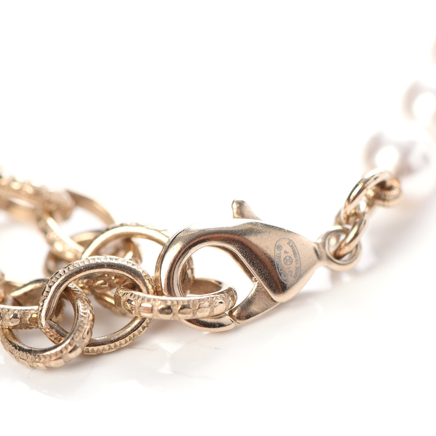 Chanel Pearl Crystal CC Short Logo Necklace Gold 5 of 6
